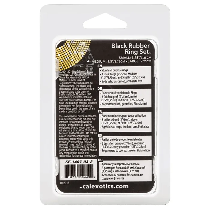 CAL EXOTICS Dildos Rubber RingsBlack 3Pk