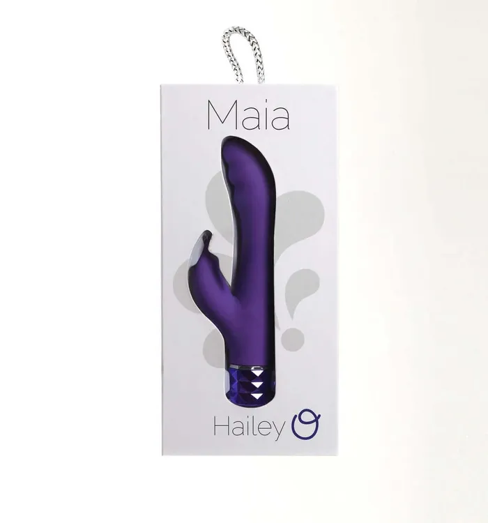 Maia Toys Vibrators Rechargeable Silicone Rabbit Vibe Hailey Neon Purple