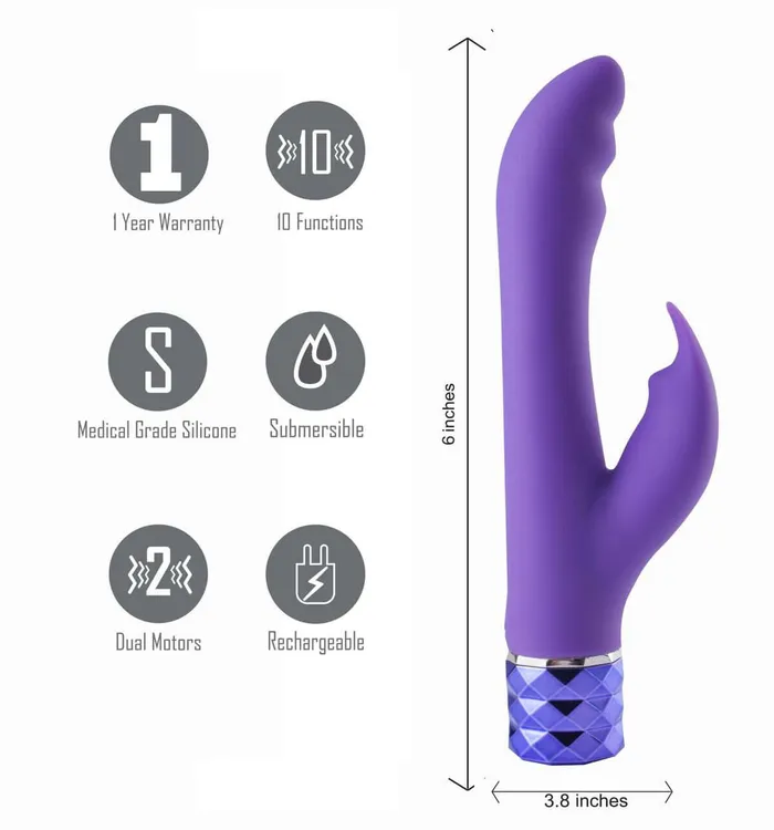Maia Toys Vibrators Rechargeable Silicone Rabbit Vibe Hailey Neon Purple