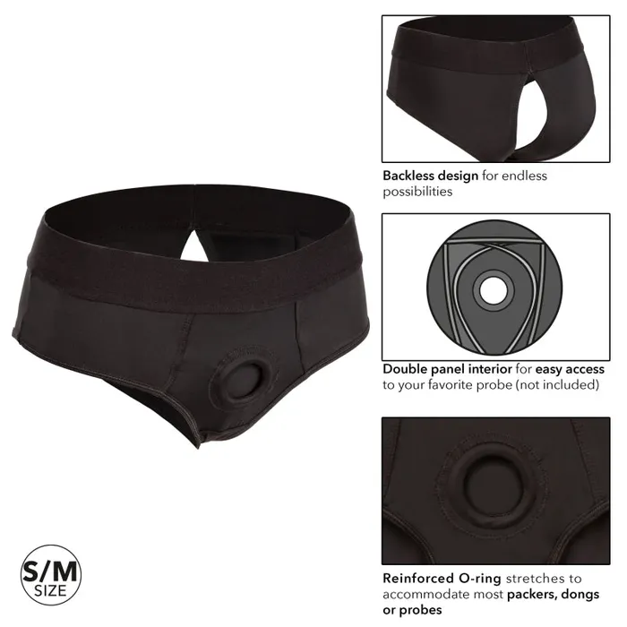 Calexotics Anal Boundless Backless Brief Sm Black