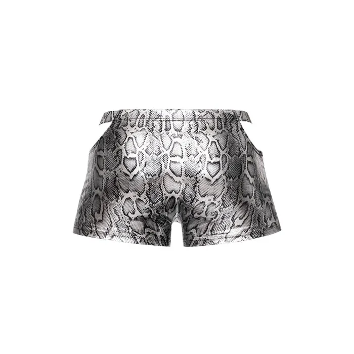 Male Power Anal snaked Pouch Short Small Silverblack