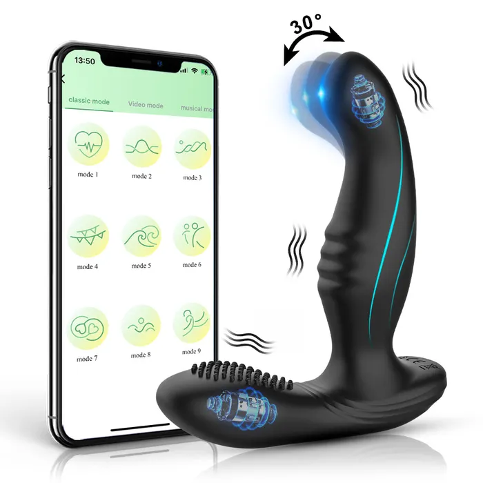 Touch Honey Anal MurdererFingerlike Wiggle Dual Vibrating Prostate Massager Anal Butt Plug Vibrator