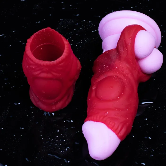 Domlust Male Sex Toys Monsterdildo Cock Ring Penis Sleeve Enlarger Sillicone Stretchy Sex Toy for Men