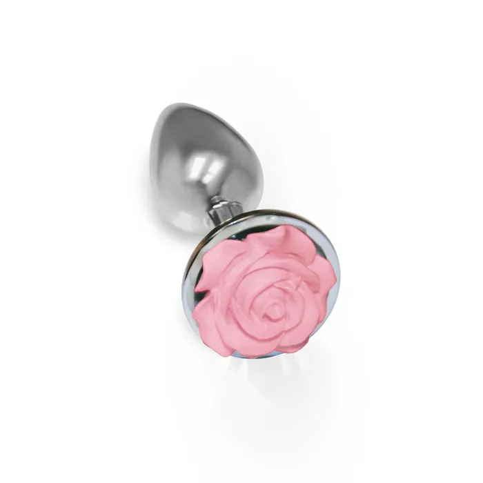 Icon Brands Anal The 9s the Silver Starter Rose Floral Stainless Steel Butt Plug Rose Pink Icon Brands Anal The 9s the Silver Starter Rose Floral Stainless Steel Butt Plug Rose Pink