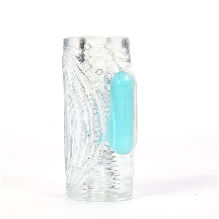Aster Vibrating Male Masturbator With Bullet Clear Sale Male Sex Toys